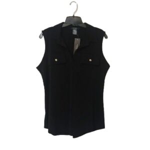 Chic Black Sleeveless Blouse